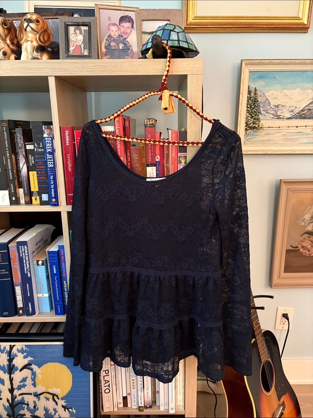 Aeropostale Navy Lace Babydoll Top - Dark Blue